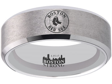 Boston Red Sox Ring Red Sox Wedding Ring Silver Sizes 6 - 13