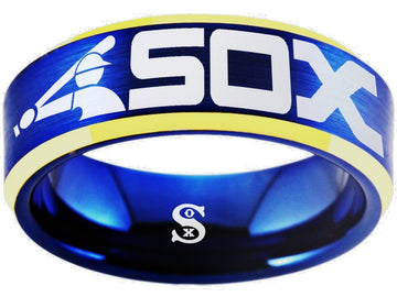 Chicago White Sox Ring Blue & Gold Wedding Ring Sizes 6 - 13 #whitesox #mlb