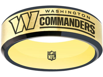 Washington Commanders Ring Gold & Black Wedding Ring #Commanders #NFL