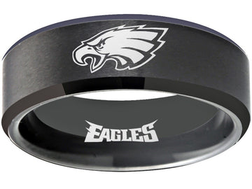Philadelphia Eagles Ring Black Wedding Band | Sizes 6-13 #eagles