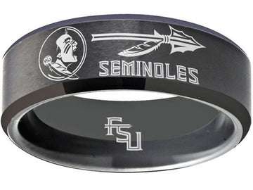 Florida State Seminoles Ring FSU Logo Ring Wedding Band Black Ring #fsu #ncaa