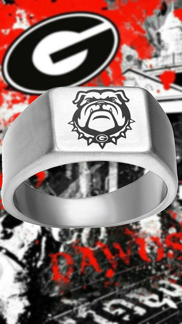 Georgia Bulldogs Ring | Silver Titanium | Sizes 8-12