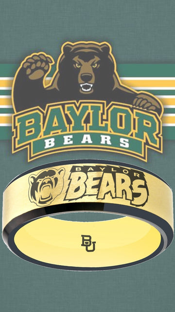 Baylor Bears Ring Gold & Black Wedding Band | Sizes 6-13 #bu #baylor #bears