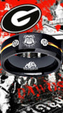 Georgia Bulldogs Ring | Black & Gold Wedding Band | Sizes 6 - 13