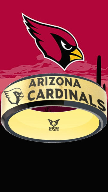 Arizona Cardinals Ring Gold & Black Wedding Band | Sizes 6 - 13 #arizonacardinals #nfl