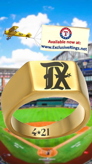 Texas Rangers Ring Gold 10mm Ring | Sizes 8-12 #texasrangers
