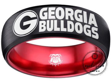 Georgia Bulldogs Ring | Black & Red Wedding Band | Sizes 6 - 13 | #UGA