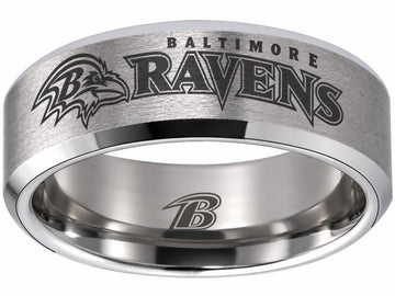 Baltimore Ravens Ring | Silver Wedding Band