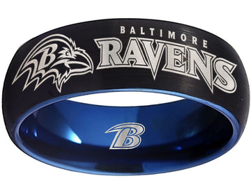 Baltimore Ravens Ring | Black & Blue Wedding Band