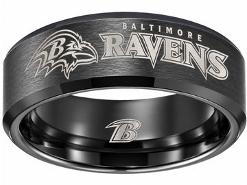 Baltimore Ravens Ring | Black Wedding Band