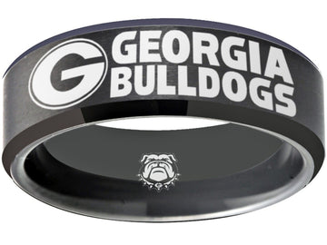Georgia Bulldogs Ring | Black Wedding Band | Sizes 6 - 13 | #UGA