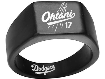Shohei Ohtani LA Dodgers Black Titanium Ring - Sizes 8 - 12 #Dodgers
