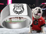 Georgia Bulldogs Ring | Silver Titanium | Sizes 8-12 | FREE Shipping