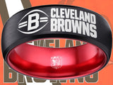 Cleveland Browns Ring Black & Red Wedding Band | Sizes 6-13 | #browns #dawgpound