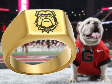 Georgia Bulldogs Ring | Gold | UGA Bulldog Logo Ring | Sizes 8-12