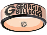 Georgia Bulldogs Ring | Rose Gold & Black Wedding Band | Sizes 6 - 13 | #UGA