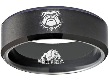 Georgia Bulldogs Ring Matte Black Wedding Band | Sizes 6 - 13 #uga #dawgs #georgia