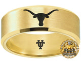 Texas Longhorns Ring | Matte Gold Ring | UT Wedding Band
