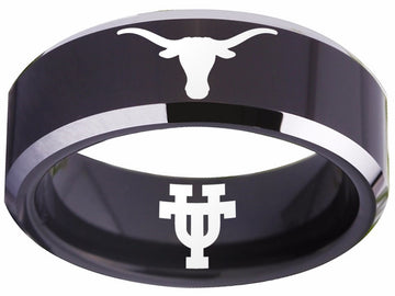 Texas Longhorns Ring | Black & Silver