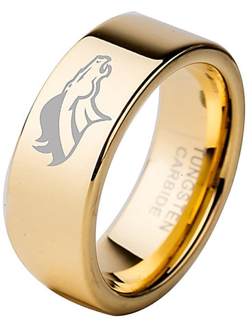 Denver Broncos Ring Wedding Band Tungsten 8mm Gold Ring Size 6 - 13
