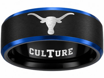 Texas Longhorns Ring | Black & Blue Logo UT Culture Ring