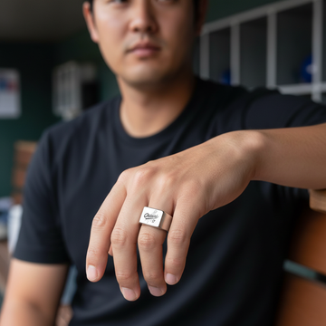 Shohei Ohtani LA Dodgers Silver Titanium Ring - Sizes 8 - 12 #Dodgers