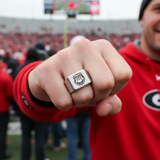 Georgia Bulldogs Ring | Silver Titanium | Sizes 8-12 | FREE Shipping
