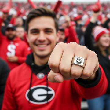 Georgia Bulldogs Ring | Silver Titanium | Sizes 8-12