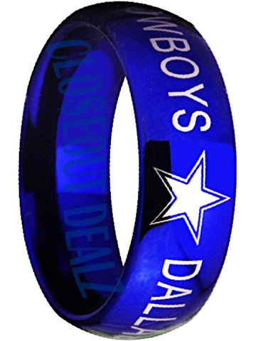 Dallas Cowboys Ring 8mm Blue Ring NFL Football #dallas #cowboys #nfl