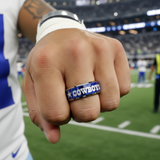Cowboys Ring | Blue & Silver Wedding Ring | Sizes 4-17