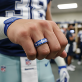 Cowboys Ring | Blue & Silver Wedding Ring | Sizes 4-17