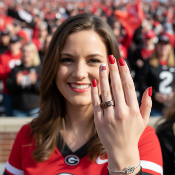 Georgia Bulldogs Ring | Rose Gold & Black Wedding Band | Sizes 6 - 13 | #UGA