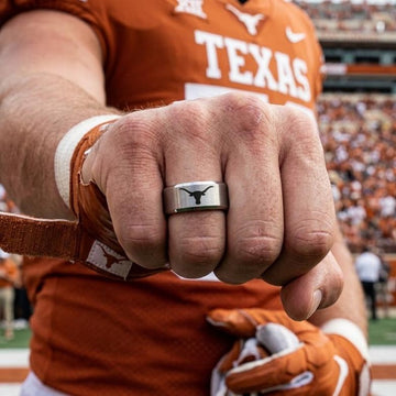Texas Longhorns Ring | Matte Silver Ring | UT Wedding Band
