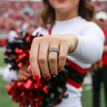 Georgia Bulldogs Ring | Silver & Red Wedding Band | Sizes 6 - 13 | #UGA