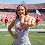 Ohio State Buckeyes Ring | Silver Wedding Band | Sizes 6 - 13