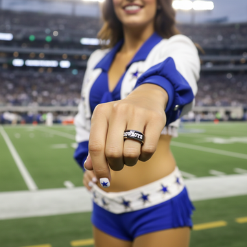 Cowboys Ring | Black & Silver Wedding Ring | Sizes 4-17