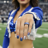 Cowboys Ring | Blue & Silver Wedding Ring | Sizes 4-17