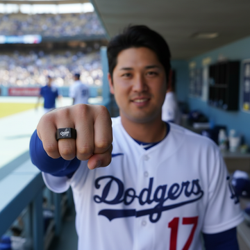 Shohei Ohtani LA Dodgers Black Titanium Ring - Sizes 8 - 12 #Dodgers